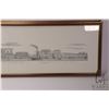 Image 6 : Two gilt framed prints of etching of scenes in Venice, each framed dimensions 10" X 40". Note: Unava