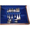 Image 2 : Wooden canteen containing Birks Tudor Wreath Regency Plate flatware including settings for eight of 