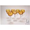 Image 1 : Eight vintage Nachtmann Traube honey amber wine hock goblets, 8 1/2" in height. Note: Unavailable fo
