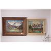 Image 1 : J.A. Carlson, two framed acrylic on board paintings including titled on verso " Lake Louise", 10" X 