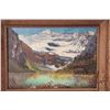 Image 2 : J.A. Carlson, two framed acrylic on board paintings including titled on verso " Lake Louise", 10" X 