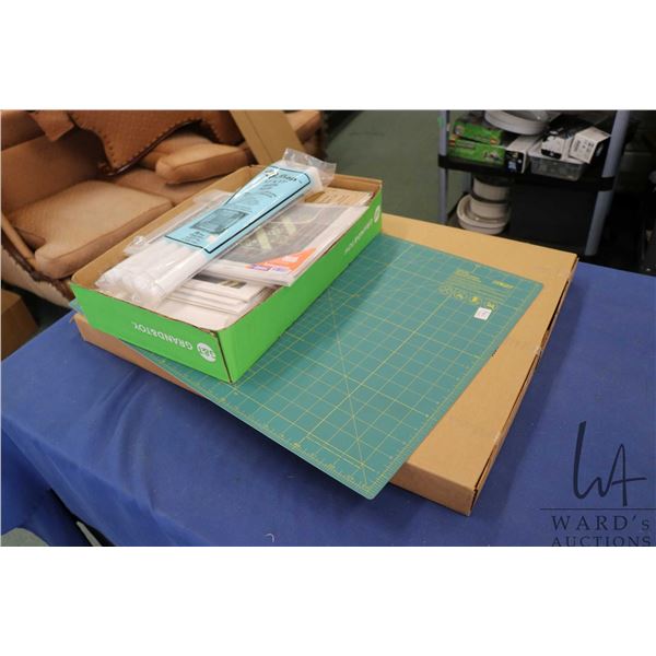 B121 Bern 150 Vert acrylic free arm extension, appears new in box, a Olfa self healing mat and a sel