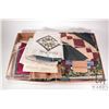 Image 1 : Tray lot containing a large selection of quilt blocks including patterns with fabric plus completed 