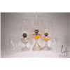 Image 1 : 3 vintage clear glass oil lanters with chimneys plus 3 spare chimneys. Note: Unavailable for shippin