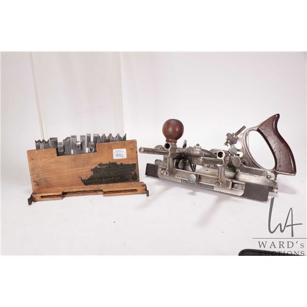 Antique Stanley #45 Type 20 plane circa 1922, comes with original cutter box and 10 blades