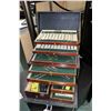 Image 1 : Remington leather wrapped 8 drawer tool box with assorted hand tools including picks, sculpting tool