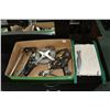 Image 1 : Selection of measuring tools including three assorted Starratt machinist squares, Veritas poly gauge