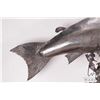 Image 5 : Artisan made tin salmon sculpture 17" in height and 30" wide