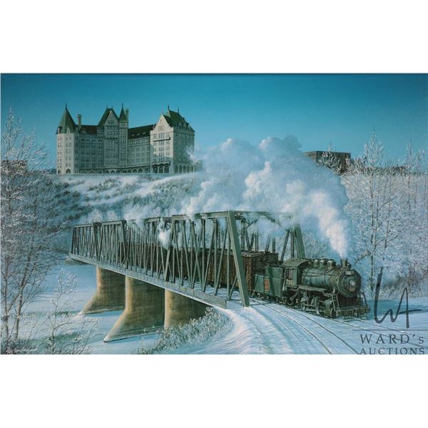 Max Jacquiard, limited edition framed print titled " Low Level Bridge, Edmonton", 71/145, overall fr