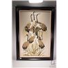 Image 2 : Framed silk screen print of Japanese cranes, originally made for Bagshaw's of St. Lucia, overall dim