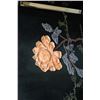 Image 10 : Four panel Oriental black lacquered room divided with painted floral and birds and attached carved s
