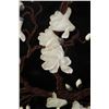 Image 5 : Four panel Oriental black lacquered room divided with painted floral and birds and attached carved s