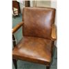 Image 2 : Pair of vintage open arm office chair with upholstered, seat, back and arms