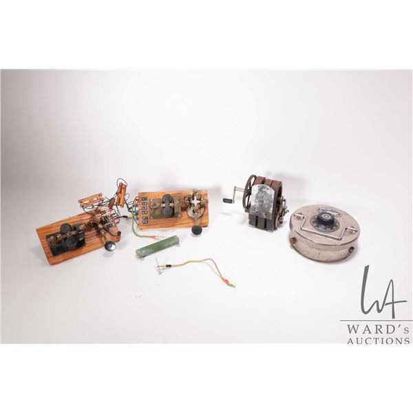 Major Safe Co. floor safe door, serial no. 90304, Model T625, plus two antique telegraph key and sou