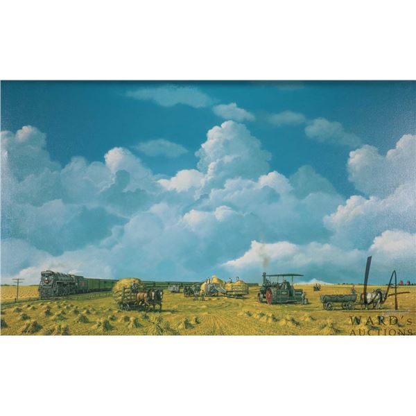 Max Jacquiard, limited edition framed print titled "Harvest Time" 3/20 AP, overall dimension includi