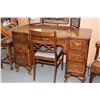 Image 2 : Selection of mid 20th century furniture including double pedestal vanity with swing mirror and cabri