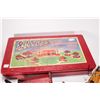 Image 6 : Selection of vintage toys including a die cast Cockshutt Model 30 Row Crop tractor with disc and tra