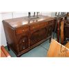 Image 1 : Mid 20th century five drawer walnut dresser with bulbous supports, 35" H X 50" W X 23" D