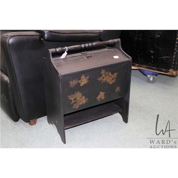 Vintage painted black magazine rack