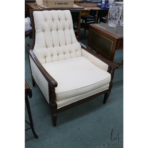 Semi contemporary button upholstered parlour chair to match lot 490