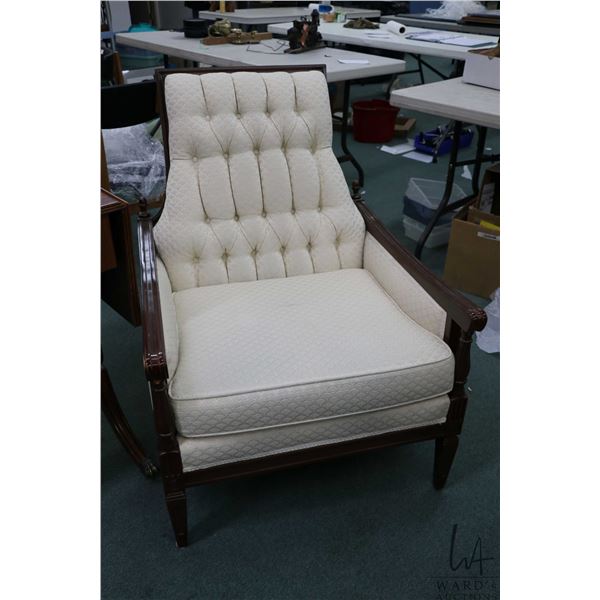 Semi contemporary button upholstered parlou chair to match lot 489
