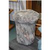 Image 2 : Concrete log motif stool 16" in height and a mushroom garden ornament