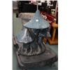 Image 3 : Concrete log motif stool 16" in height and a mushroom garden ornament