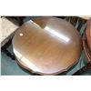 Image 2 : French provincial style round table with glass top protector, 23" H X 26" D and semi contemporary si