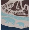 Image 1 : Balatak, framed limited edtion block print titled " Wolf Howl" 5/50, overall dimensions including fr