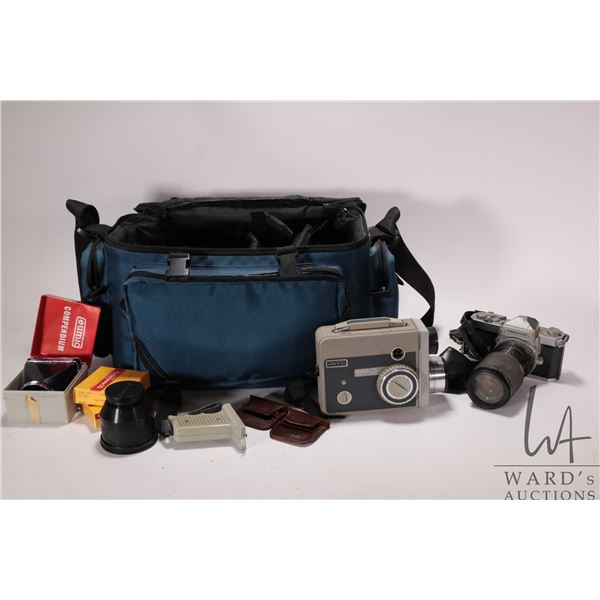 Vintage Austrian made movie camera EUMIG C-5 with accessories plus Nikon Nikkormat camera etc.