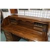 Image 2 : Semi contemporary double pedestal C-Curve roll top desk with fitted pigeon hole interior, made by Ja