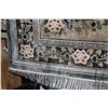 Image 2 : Soft sculpted wool carpet with overall grey hues, center medallion, floral design and highlights of 