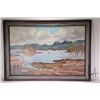 Image 2 : Ruth Harvey, framed original oil on canvas painting of a Prince Rupert harbour scene, 24" X 35"