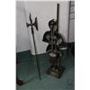 Image 3 : Antique Nestor-England brass knight fireside companion set 37" in height, circa 1920