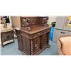 Image 1 : Antique chest on chest hutch with doors and two drawer base and double glazed top section. Ornately 
