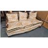 Image 1 : Three pieces solarium/ living room suite including 70" couch and two matching arm chairs, with uphol
