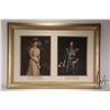 Image 1 : Framed print featuring Queen Mary and King George V, overall dimensions including frame 29" x 41 1/2