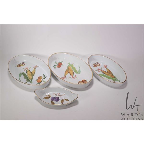 Four Royal Worcester Evesham open casserole dishes