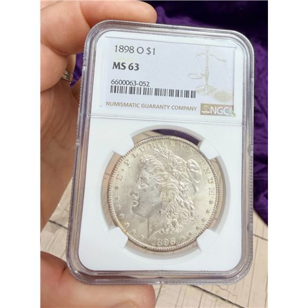 MORGAN SILVER DOLLAR - 1898O - MS63