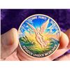 Image 1 : MEXICO LIBERTAD REPLICA COIN - 2024 - ONE TROY OUNCE .999 FINE COPPER - COLORIZED