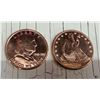 Image 1 : COPPER BULLION ROUNDS - HALF DOLLAR REPLICAS - ONE AVDP OUNCE .999 FINE COPPER EACH - LOT OF 2