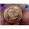 Image 5 : COPPER BULLION ROUND - STANDING LIBERTY REPLICA - ONE AVDP OUNCE .999 FINE COPPER