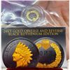 Image 5 : INDIAN HEAD CENT - 1907 24KT GOLD ACCENTS AND BLACK RUTHENIUM FINISHED; COPPER ROUND - ONE AVDP OUNC