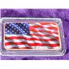 Image 1 : COPPER BULLION BAR - COLORIZED USA FLAG - ONE TROY OUNCE .999 FINE COPPER
