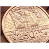 Image 7 : COPPER BULLION ROUND - USA 250TH ANNIVERSARY - ONE AVDP OUNCE .999 FINE COPPER