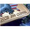 Image 3 : COPPER BULLION BAR - COLORIZED USA FLAG WITH EAGLE - ONE AVDP OUNCE .999 FINE COPPER