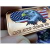 Image 4 : COPPER BULLION BAR - COLORIZED USA FLAG WITH EAGLE - ONE AVDP OUNCE .999 FINE COPPER