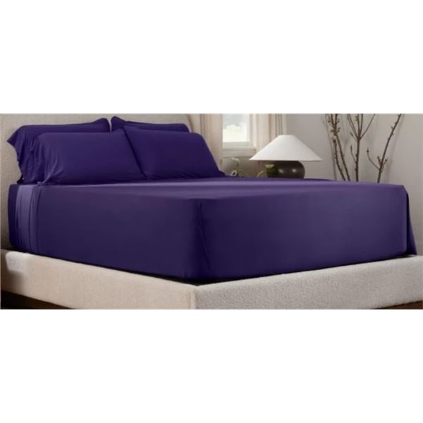 Purple SoftStretch Sheets Set / Twin/Twin XL / Deep Purple - Brand New