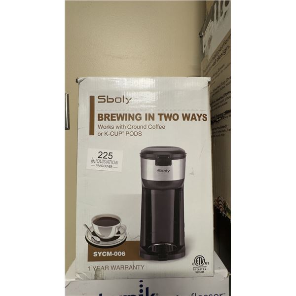 Brand New Sboly 2-in-1 Single Serve Coffee Maker