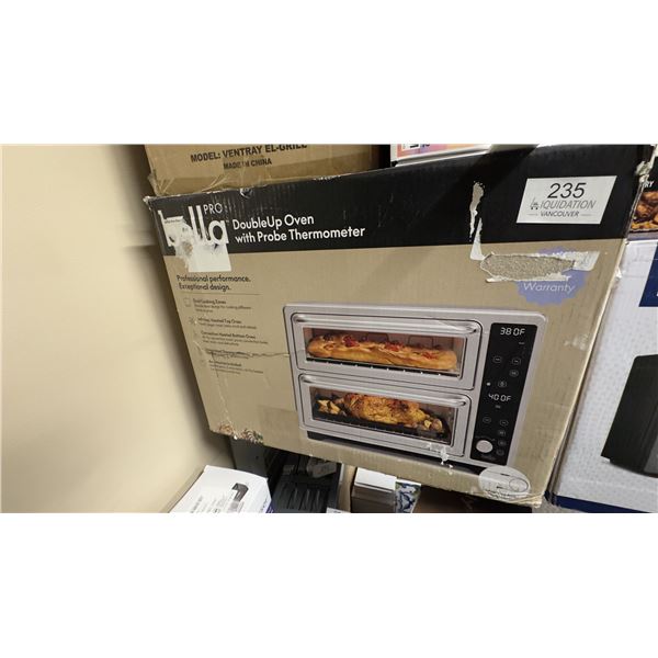 Brand New Bella Pro DoubleUp Oven with Probe Thermometer — Dual Zone Convection + Air Fry